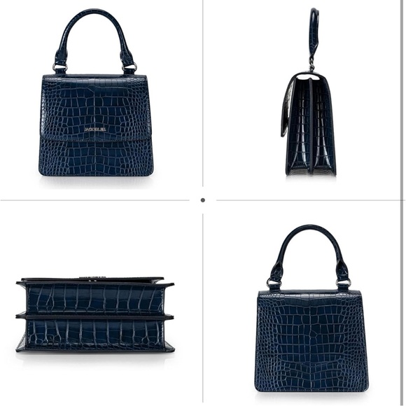 Blue Crocodile Leather Pattern crossbody bag handbag - Picture 5 of 6